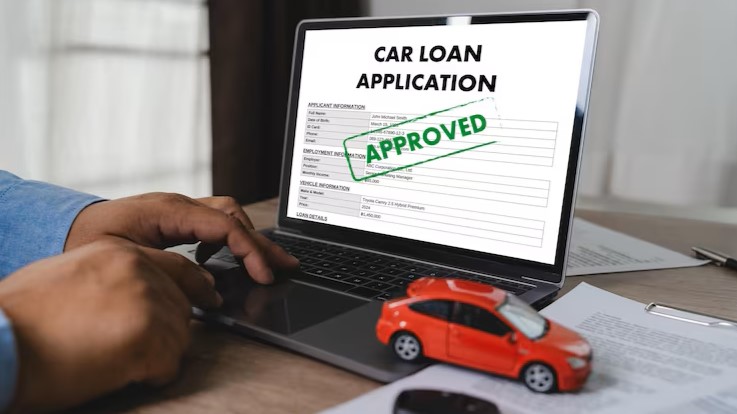 Loan officer reviewing a routed auto financing application on a CRM dashboard