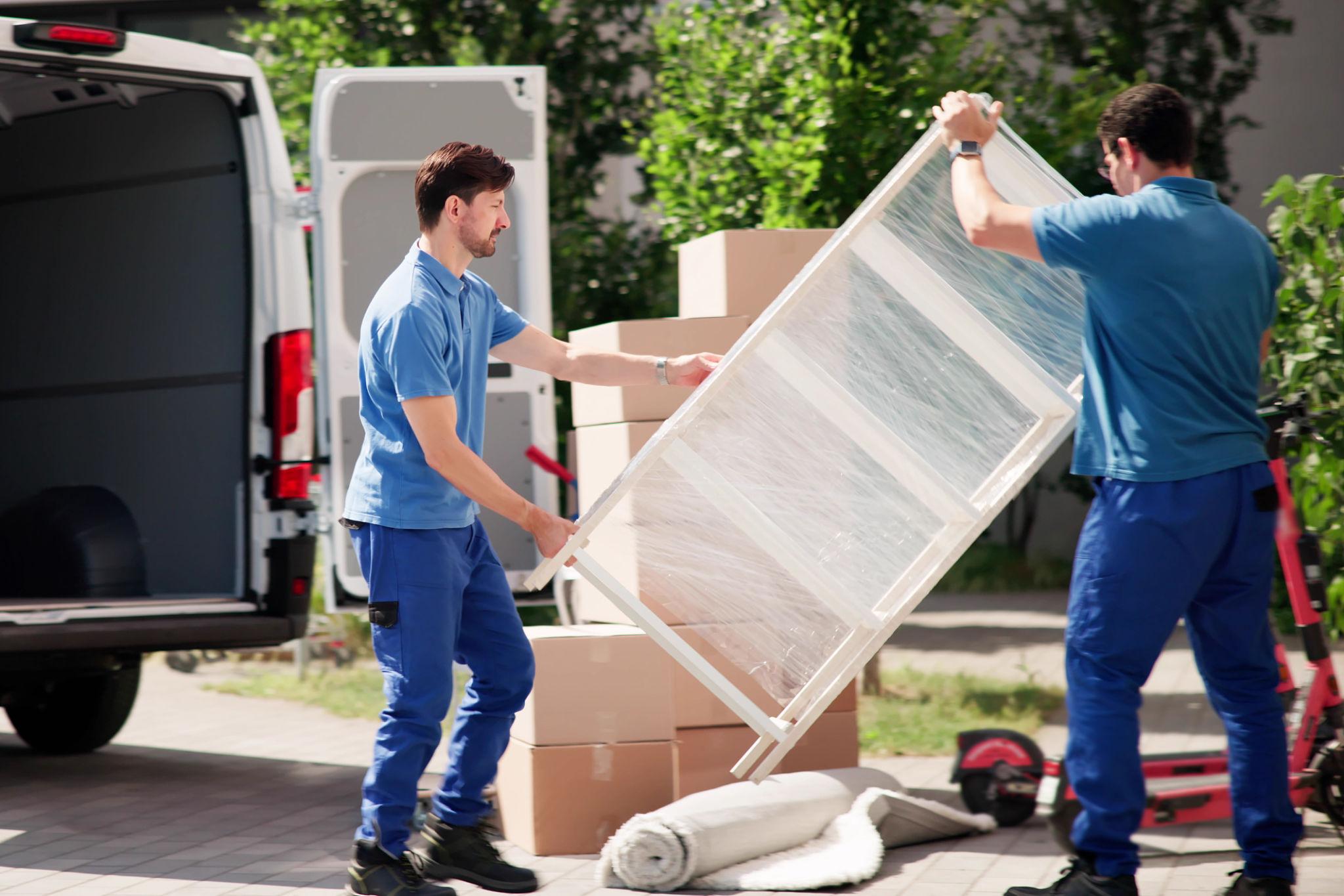 Moving company professionals loading truck representing quality moving leads and services